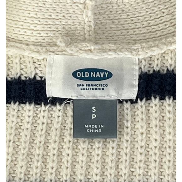 Old Navy Navy Blue & White Striped Close Knit Open Cardigan Reg Size S - Picture 2 of 6